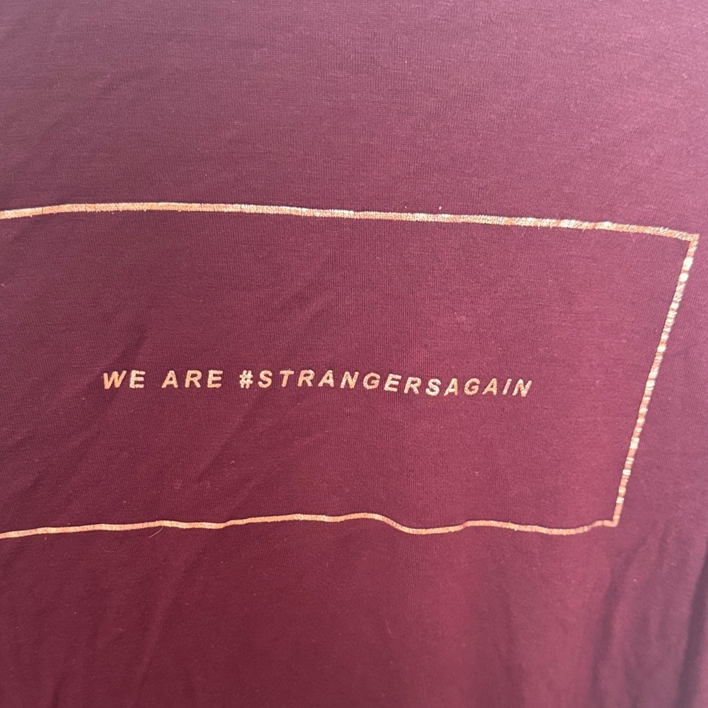 Zara Burgundy Ribbed Collar Tee - Picture 3 of 5